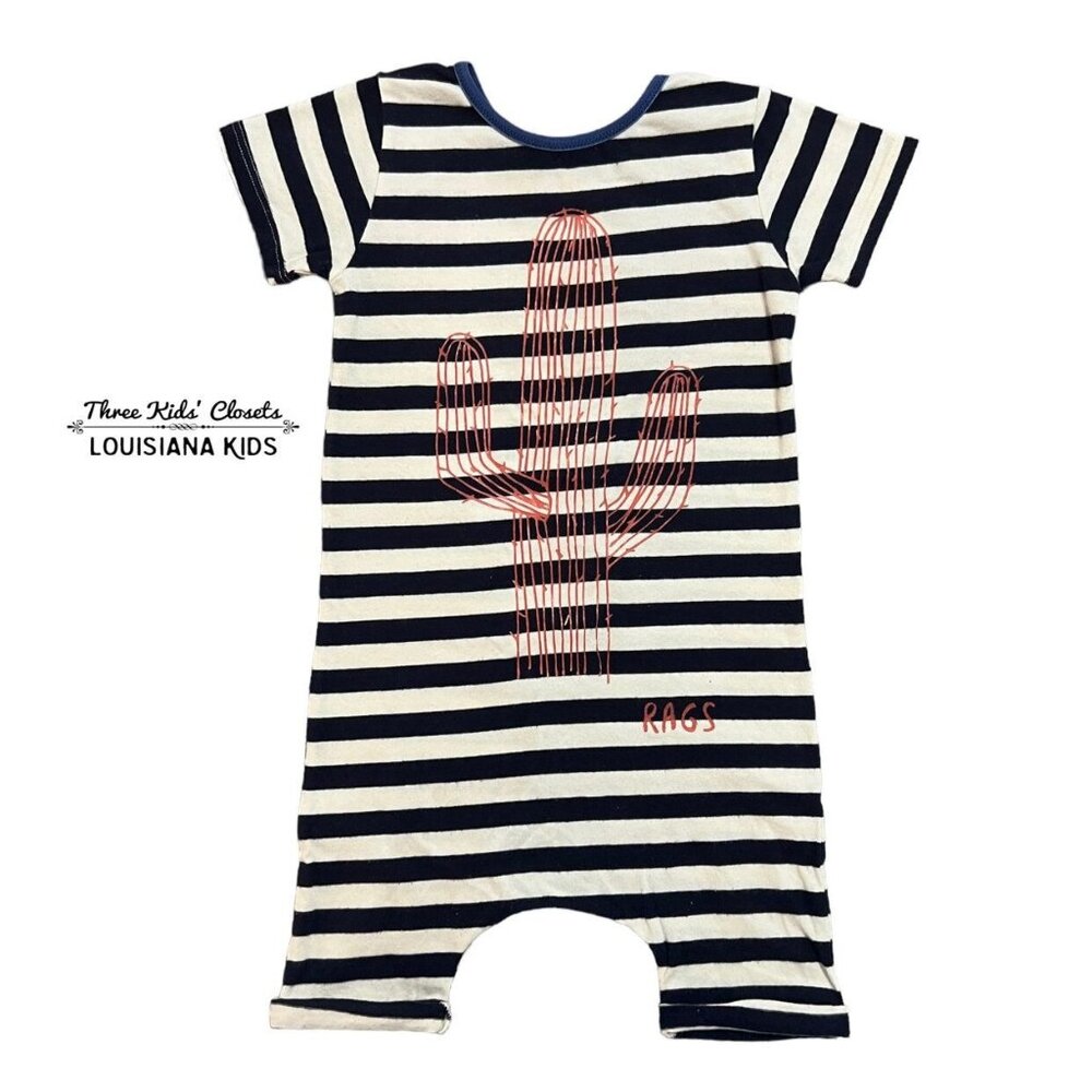 Rags 18-24m Cactus On Stripes Short Romper